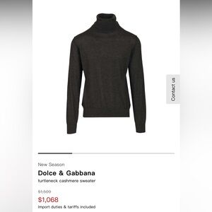 Dolce & Gabbana Charcoal Turtleneck Sweater